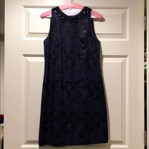 Blue and black patterned dress size 2